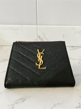 Source Unknown Black Card & Coin Holder with Gold Hardware